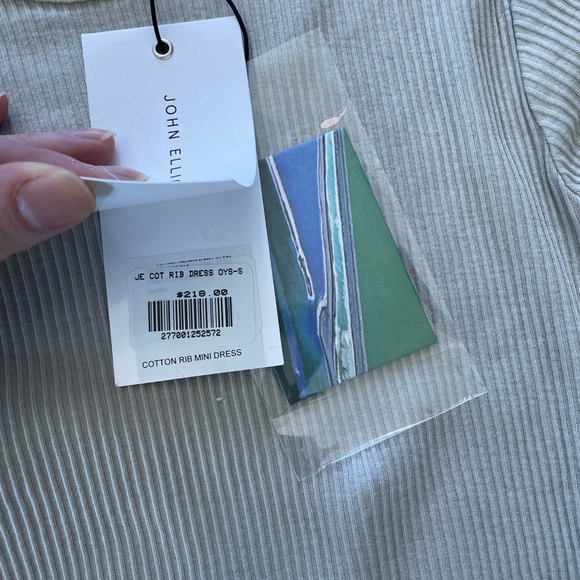 NWT JOHN ELLIOTT COTTON RIB DRESS SIZE SMALL OYSTER - Picture 3 of 5